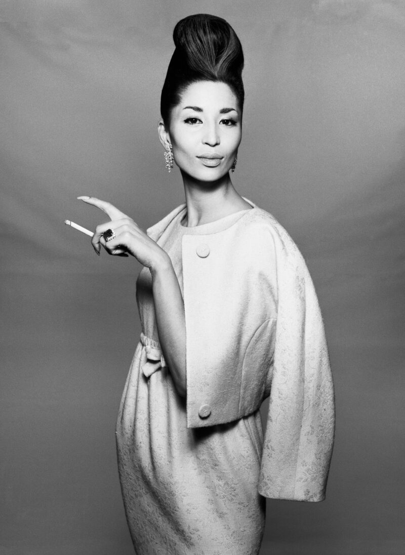 Model China Machado black and white photograph taken by Richard Avedon in 1958