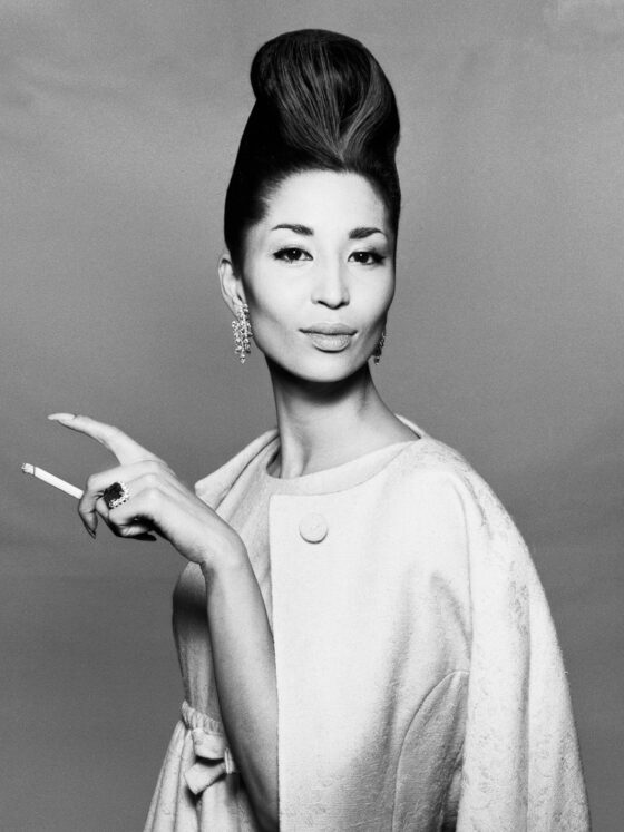 Model China Machado black and white photograph taken by Richard Avedon in 1958